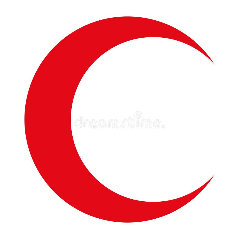 Simbol pentru pictograma semilună de semilună, izolat pe fond alb. vector lună vector illustration