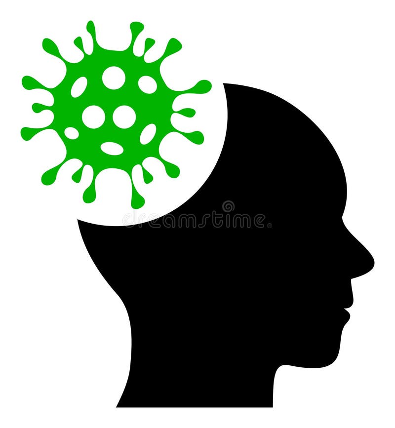 Simbol pictogramă plat pentru infectarea creierului vectorial. Pictograma Infecție a creierului cu stil plat. imagine simplă a imaginii vectoriale izolate a infecției cerebrale.