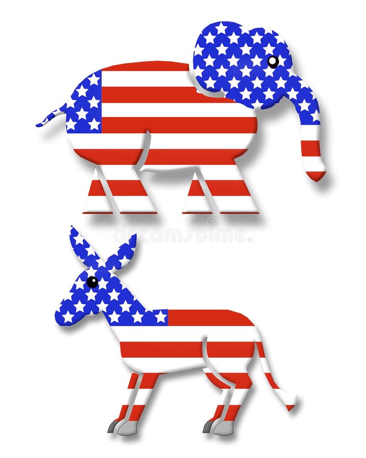 Asino Del Democrat Ed Elefante Repubblicano Immagine Stock ...