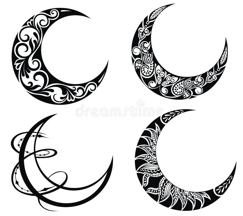 Simboli del Ramadan delle lune illustrazione di stock Simboli del Ramadan delle lune illustrazione di stock
