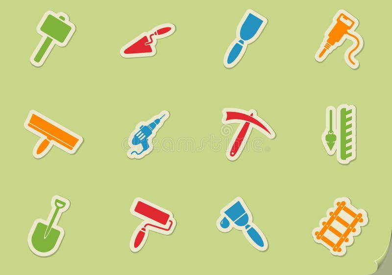 Simboli dell'attrezzatura della costruzione illustrazione di stock Simboli dell'attrezzatura della costruzione illustrazione di stock