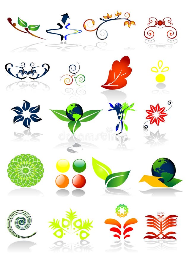 Ecology symbols - vector illustration - green nature. Ecology symbols - vector illustration - green nature