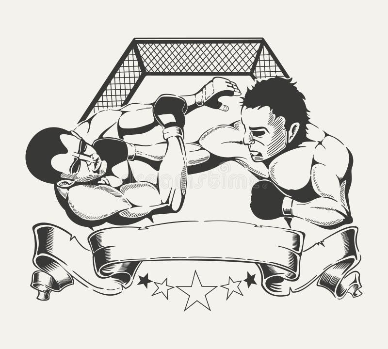 Simbolice para el club de deportes con la imagen de dos ilustración del vector Simbolice para el club de deportes con la imagen de dos ilustración del vector
