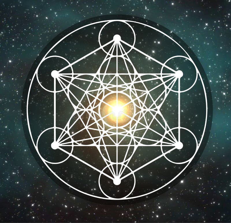 Simbolo cubo del metatron, fiore di vita, geometria sacra