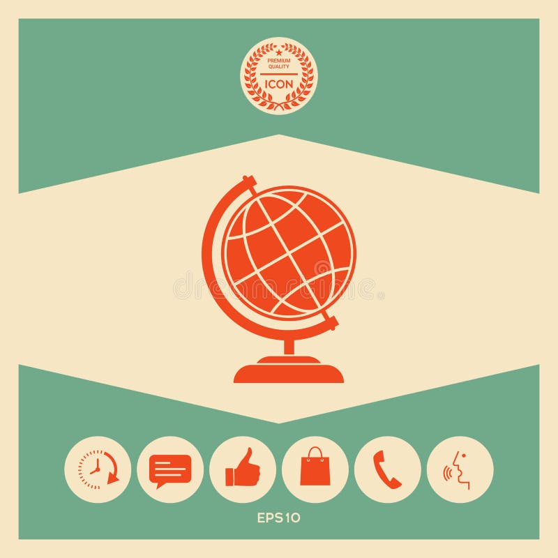 Simbolo del globo - icona della terra illustrazione vettoriale Simbolo del globo - icona della terra illustrazione vettoriale