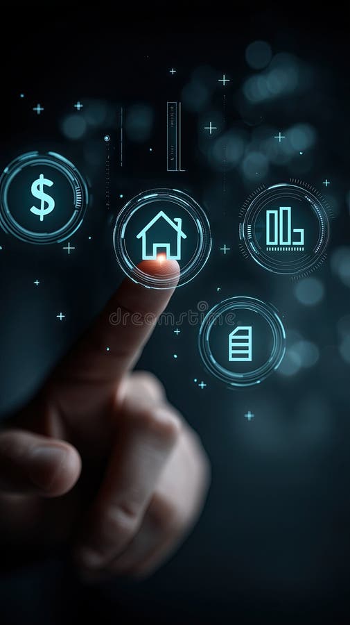 Simbolo della casa digitale illustrazione vettoriale