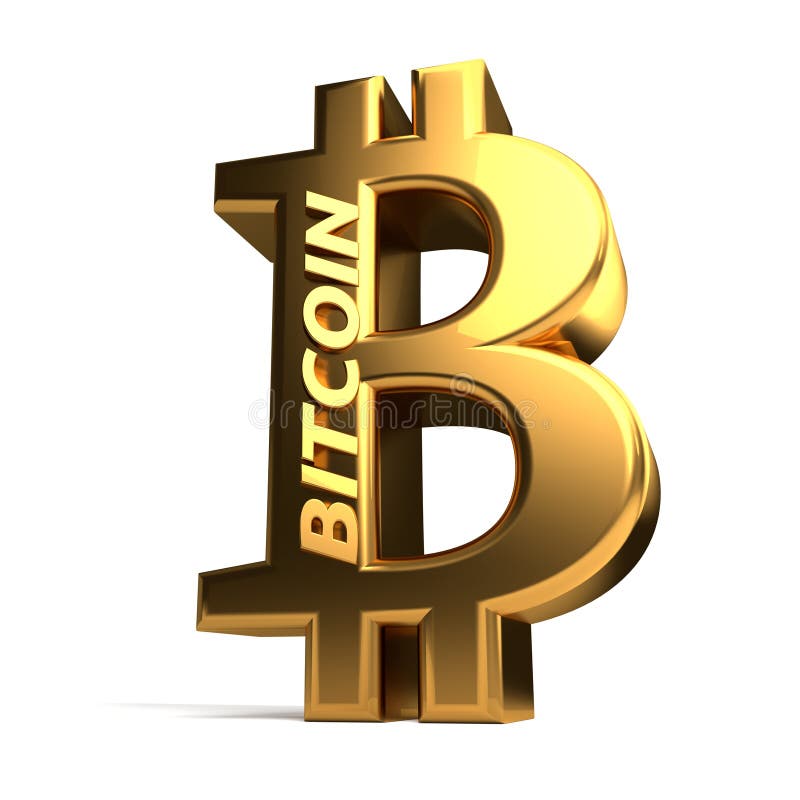 Simbolo della rappresentazione di Bitcoin 3d isolato royalty illustrazione gratis