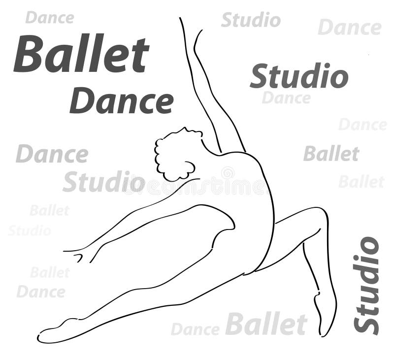 Simbolo dello studio di dancing della ballerina Illistration di vettore