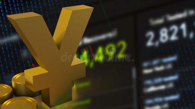 Simbolo dello yuan d'oro per il concetto di business 3d rendering royalty illustrazione gratis