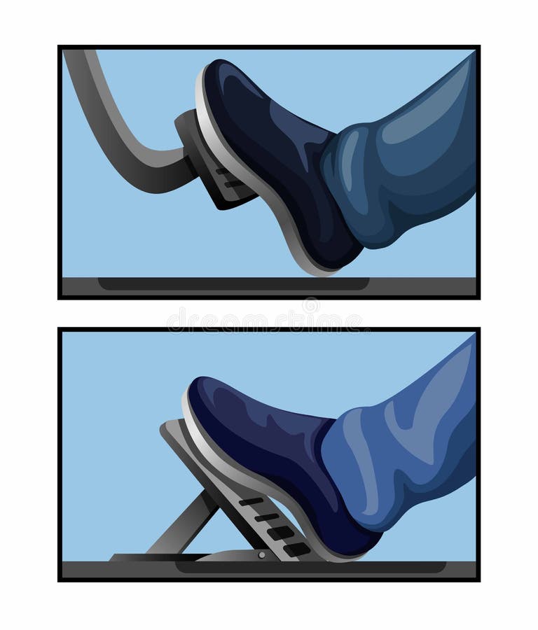 Simbolo di confronto del modello di auto a pedale per autoveicoli simbolo di illustrazione del concetto di elemento meccanico per illustrazione di stock