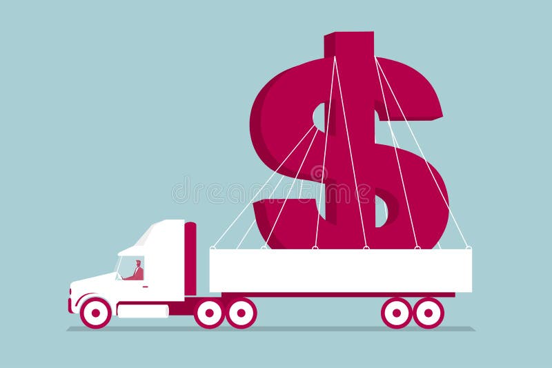 Simbolo di dollaro di trasporti del camion royalty illustrazione gratis