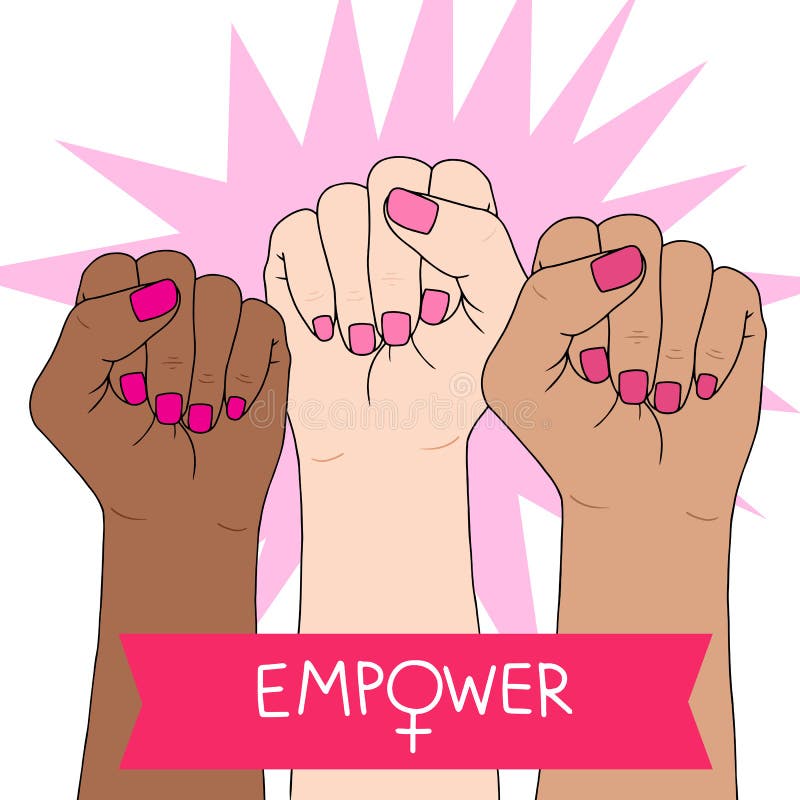 Feminism symbol. Fighting fist of a woman. Lovely vector illustration. Fight for the rights and equality. Feminism symbol. Fighting fist of a woman. Lovely vector illustration. Fight for the rights and equality.