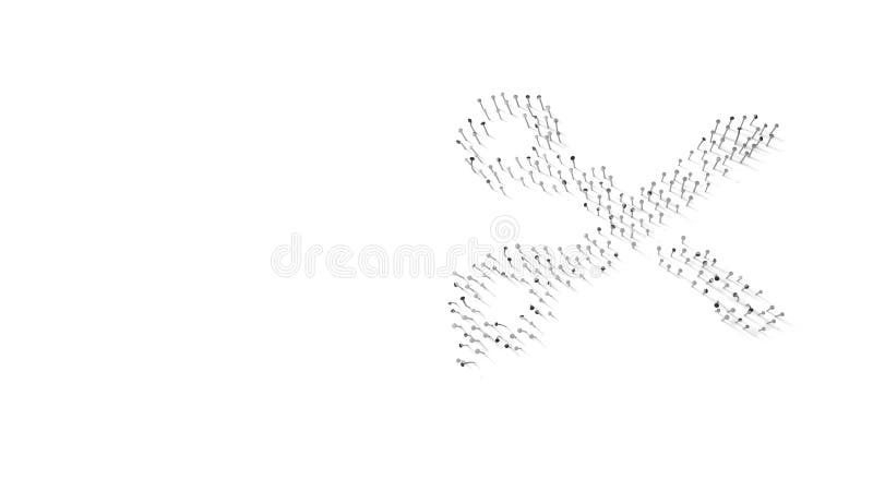 Simbolo di fusione in 3d delle forbici avvolte in fogli d'oro su sfondo blu scuro royalty illustrazione gratis