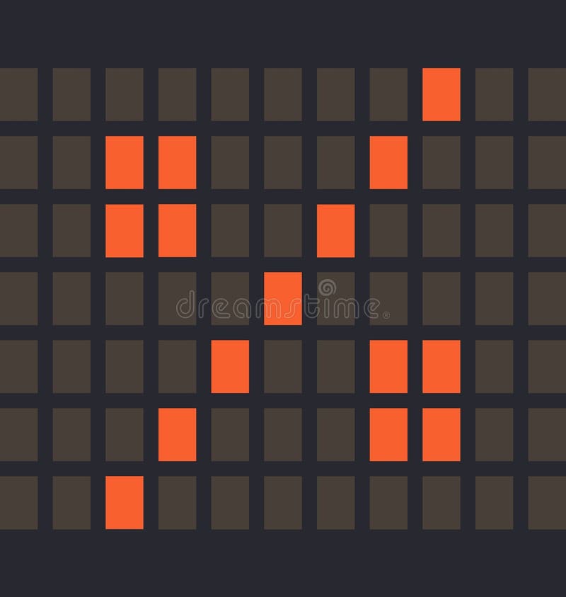 Simbolo di lettera percentuale colore arancione led e sfondo scuro illustrazione vettoriale
