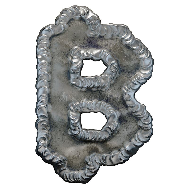 Simbolo di metallo industriale bitcoin su fondo bianco 3d illustrazione vettoriale