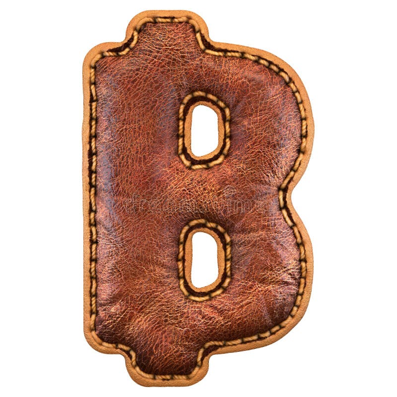 Simbolo di moneta in cuoio Carattere di rendering 3D con trama di interfaccia su sfondo bianco royalty illustrazione gratis