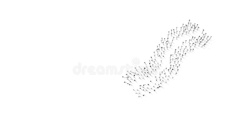 Simbolo di rendering 3d di bacon avvolto nella pellicola d'oro su fondo blu scuro illustrazione vettoriale