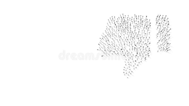 Simbolo di rendering 3d dei pollici giù avvolti nella pellicola d'oro su fondo blu scuro royalty illustrazione gratis