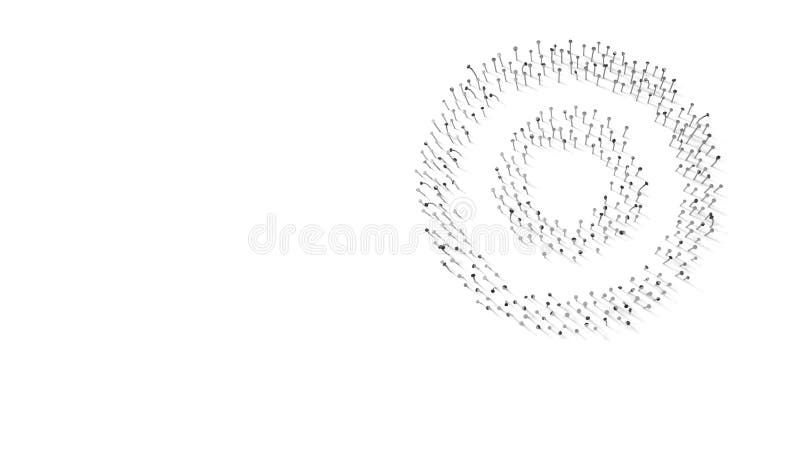 Simbolo di rendering 3d della tintura avvolta in fogli d'oro su sfondo blu scuro royalty illustrazione gratis
