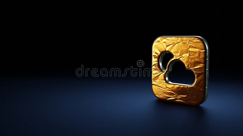 Simbolo di rendering 3d di tempo avvolto nella pellicola d'oro su fondo blu scuro royalty illustrazione gratis