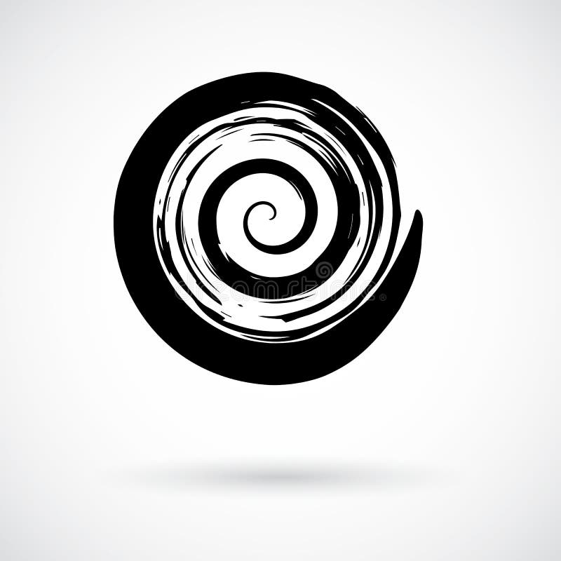 Simbolo dipinto a mano di turbinio illustrazione vettoriale Simbolo dipinto a mano di turbinio illustrazione vettoriale