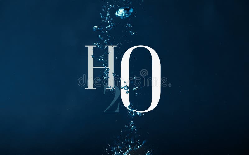 Simbolo e bolle di chimica di H2o immagini stock libere da diritti Simbolo e bolle di chimica di H2o immagini stock libere da diritti
