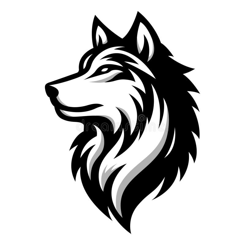 Simbolo lupo nero. Simbolo della silhouette. Segno predatore canino. Illustrazione vettoriale illustrazione vettoriale