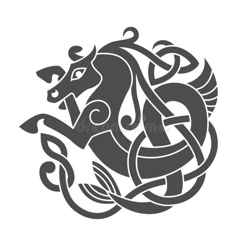 Simbolo mitologico celtico antico del cavalluccio marino