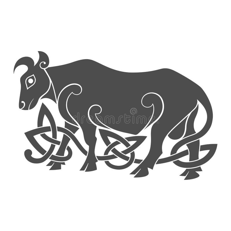 Simbolo mitologico celtico antico del toro illustrazione di stock Simbolo mitologico celtico antico del toro illustrazione di stock