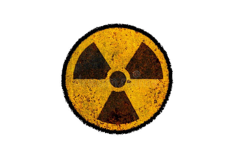 Simbolo nucleare radioattivo giallo e nero rotondo del pericolo di radiazione ionizzante su struttura grungy del metallo arruggin royalty illustrazione gratis Simbolo nucleare radioattivo giallo e nero rotondo del pericolo di radiazione ionizzante su struttura grungy del metallo arruggin royalty illustrazione gratis