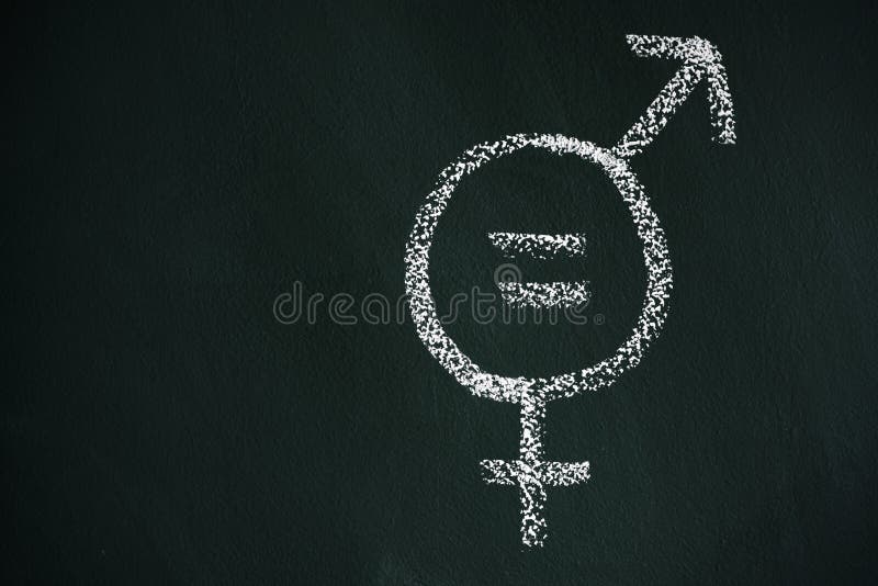 Simbolo per uguaglianza di genere su una lavagna