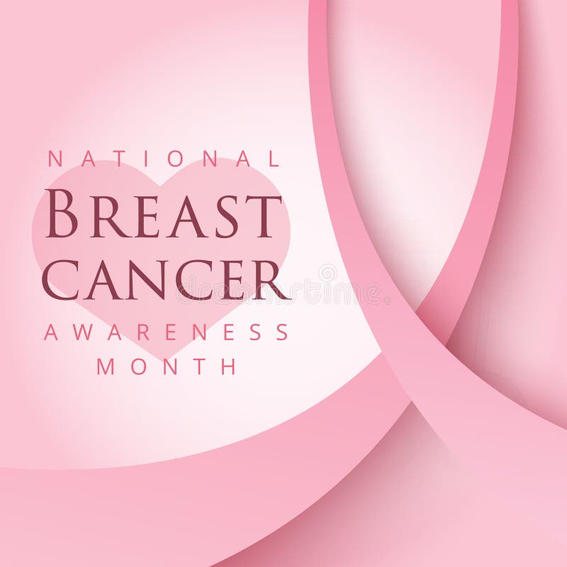 Simbolo rosa del nastro per il mese nazionale di consapevolezza del cancro al seno dentro illustrazione di stock