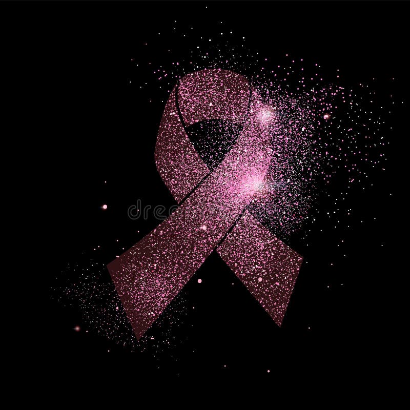 Simbolo rosa di concetto di scintillio del nastro del cancro al seno royalty illustrazione gratis Simbolo rosa di concetto di scintillio del nastro del cancro al seno royalty illustrazione gratis
