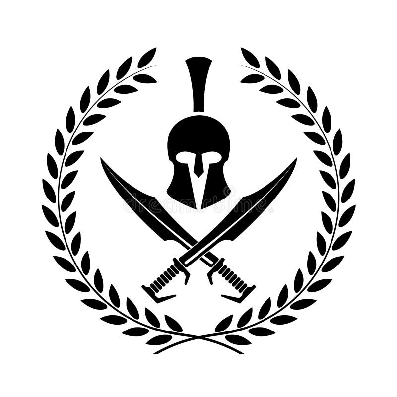 Simbolo spartano del casco di un guerriero illustrazione vettoriale Simbolo spartano del casco di un guerriero illustrazione vettoriale