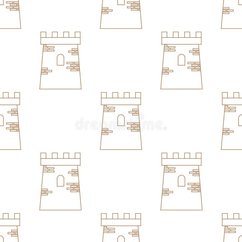 Simbolo vittoriano autentico della torre del castello nella ripetizione senza cuciture per qualsiasi uso Illustrazione di vettore illustrazione di stock Simbolo vittoriano autentico della torre del castello nella ripetizione senza cuciture per qualsiasi uso Illustrazione di vettore illustrazione di stock