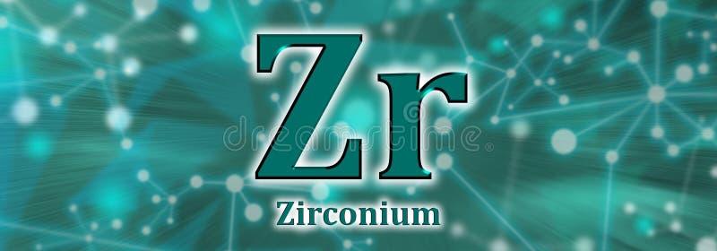 Simbolo Zr. elemento chimico zirconio illustrazione vettoriale