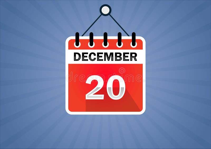 Simbolul 20 decembrie al calendarului stock illustration