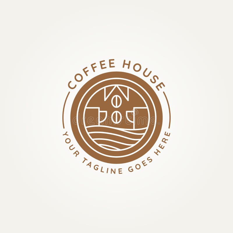 Simbolul siglei pentru casa de cafea minimalistă a liniei de artă royalty free illustration