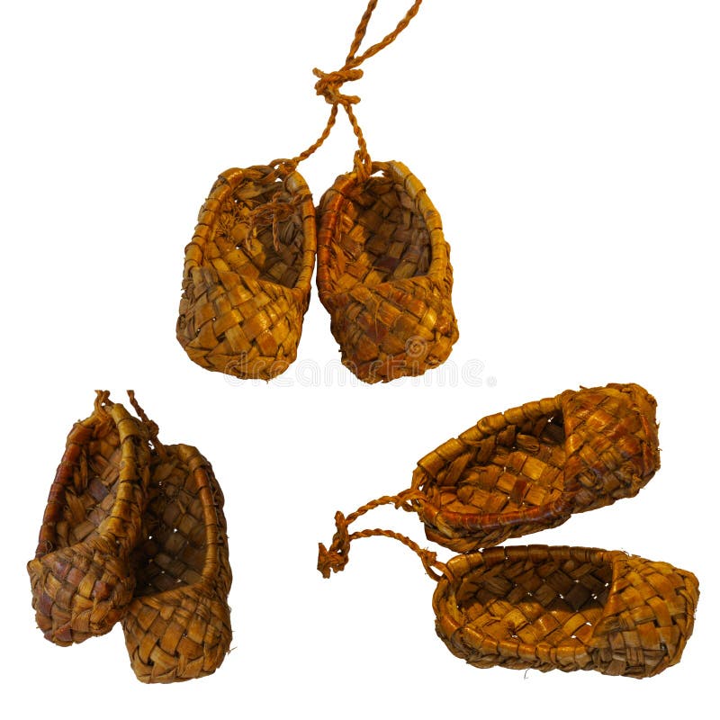 Lapti - low shoes, common in the old days royalty free stock photo Lapti - low shoes, common in the old days royalty free stock photo