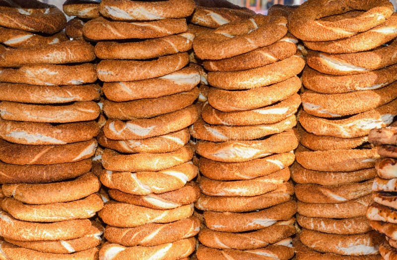 Simit Is A Turkish Loop Shaped Bread Encrusted With Sesame Seeds Simit Is A Turkish Loop Shaped Bread Encrusted With Sesame Seeds