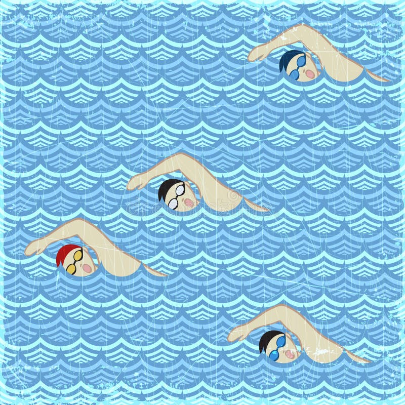 Simning stock illustrationer Simning stock illustrationer