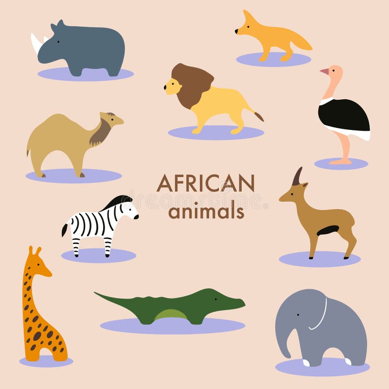Simple Animals Set stock illustration. Illustration of fauna - 169506917