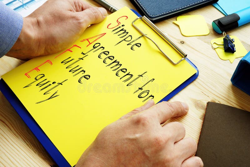 simple-agreement-for-future-equity-safe-is-shown-on-the-conceptual-business-photo-stock-image