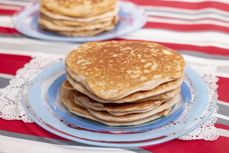Simple American Style Fluffy Pancakes Stock Image Image of snack