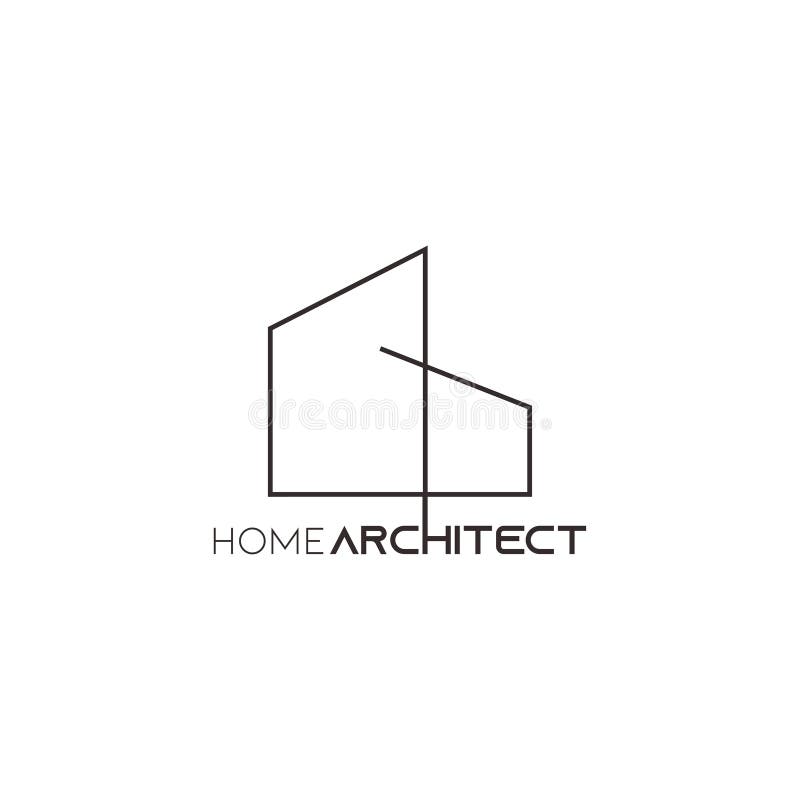 Simple Architect Logo Icon with Modern Home Symbol Vector Illustration ...