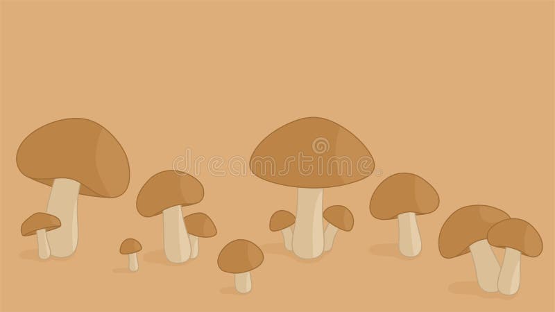 Poisonus mushrooms silhouette wallpaper Royalty Free Vector