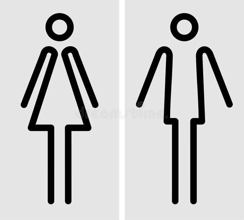 Black Crossed Legs Male and Female Toilet Door Sign 