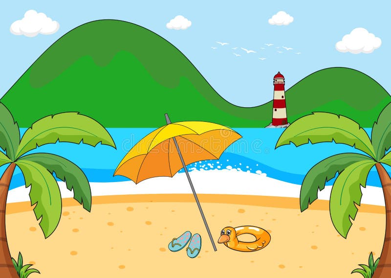 A simple beach scene stock vector. Illustration of background - 139070735