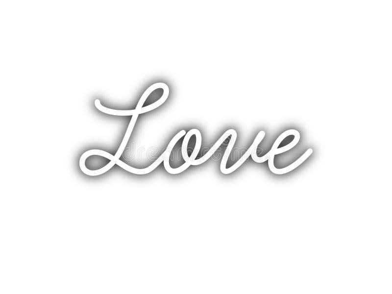 Abstract Isolated White Love Word Background Stock Photo - Illustration