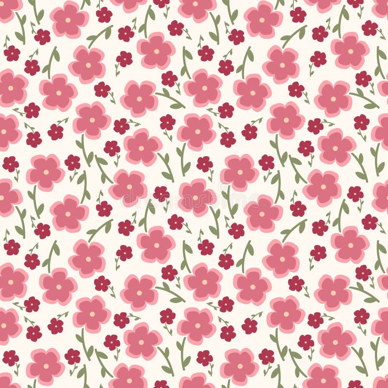 Simple and beauty flower seamless pattern. Vector